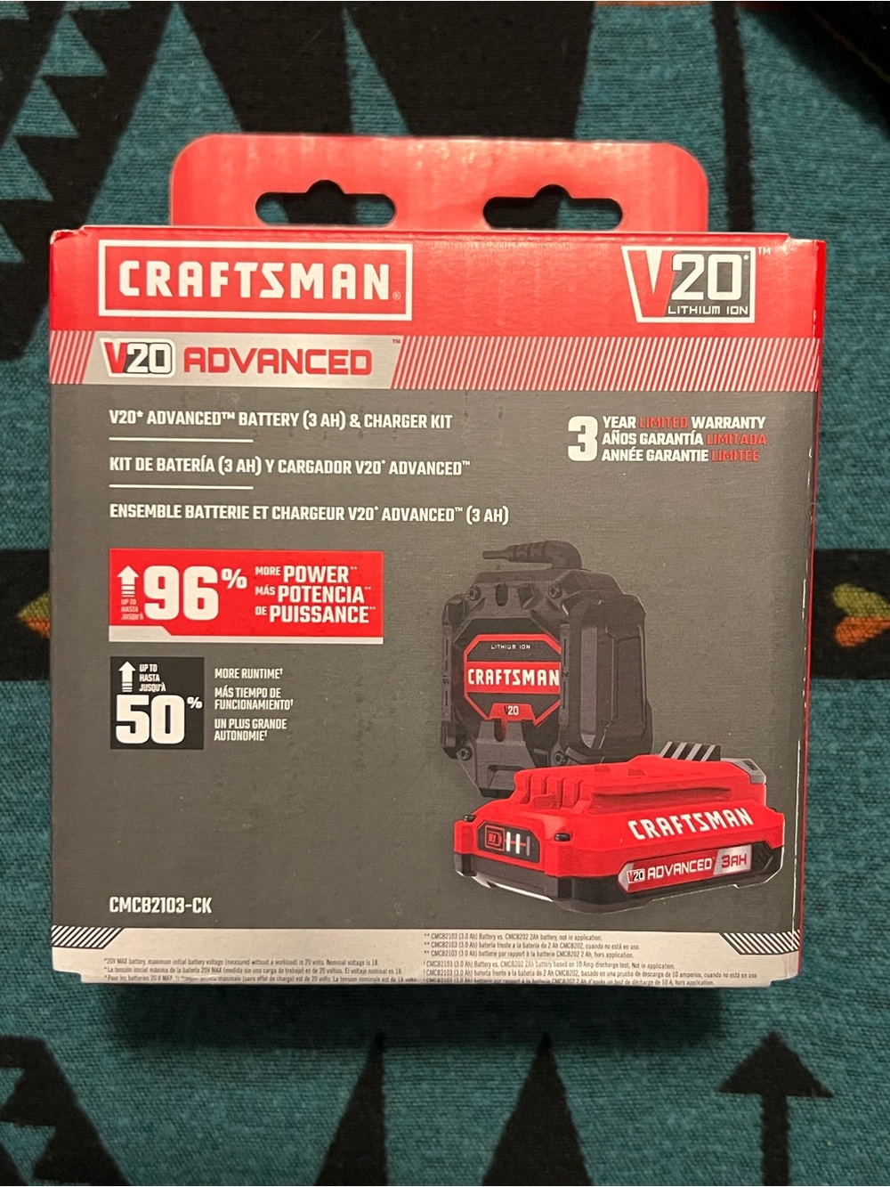 Craftsman’s new 3ah advanced battery and charger set Model #: CMCB2103-CK